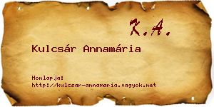 Kulcsár Annamária névjegykártya