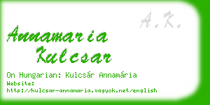 annamaria kulcsar business card