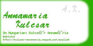 annamaria kulcsar business card